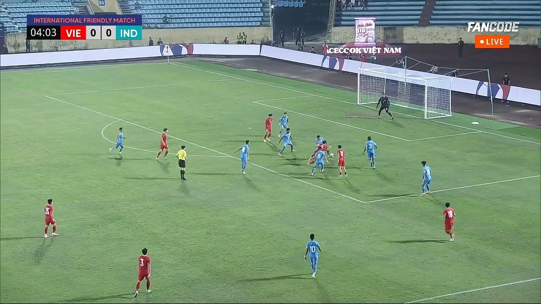 Football match between India and Vietnam